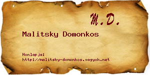 Malitsky Domonkos névjegykártya
